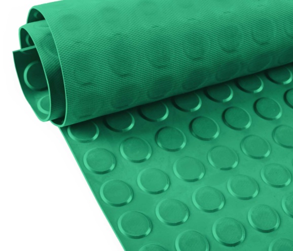 Gumová podlahovina s peniažkovým dezénom šírka 1,2 m hrúbka 3 mm farebná